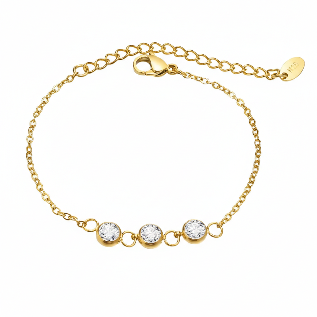 Eternal Radiance Triple Crystal Bezel Bracelet