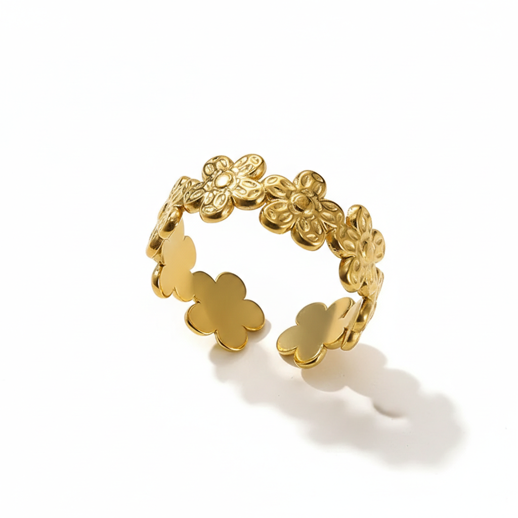 Golden Meadow Daisy Eternity Ring