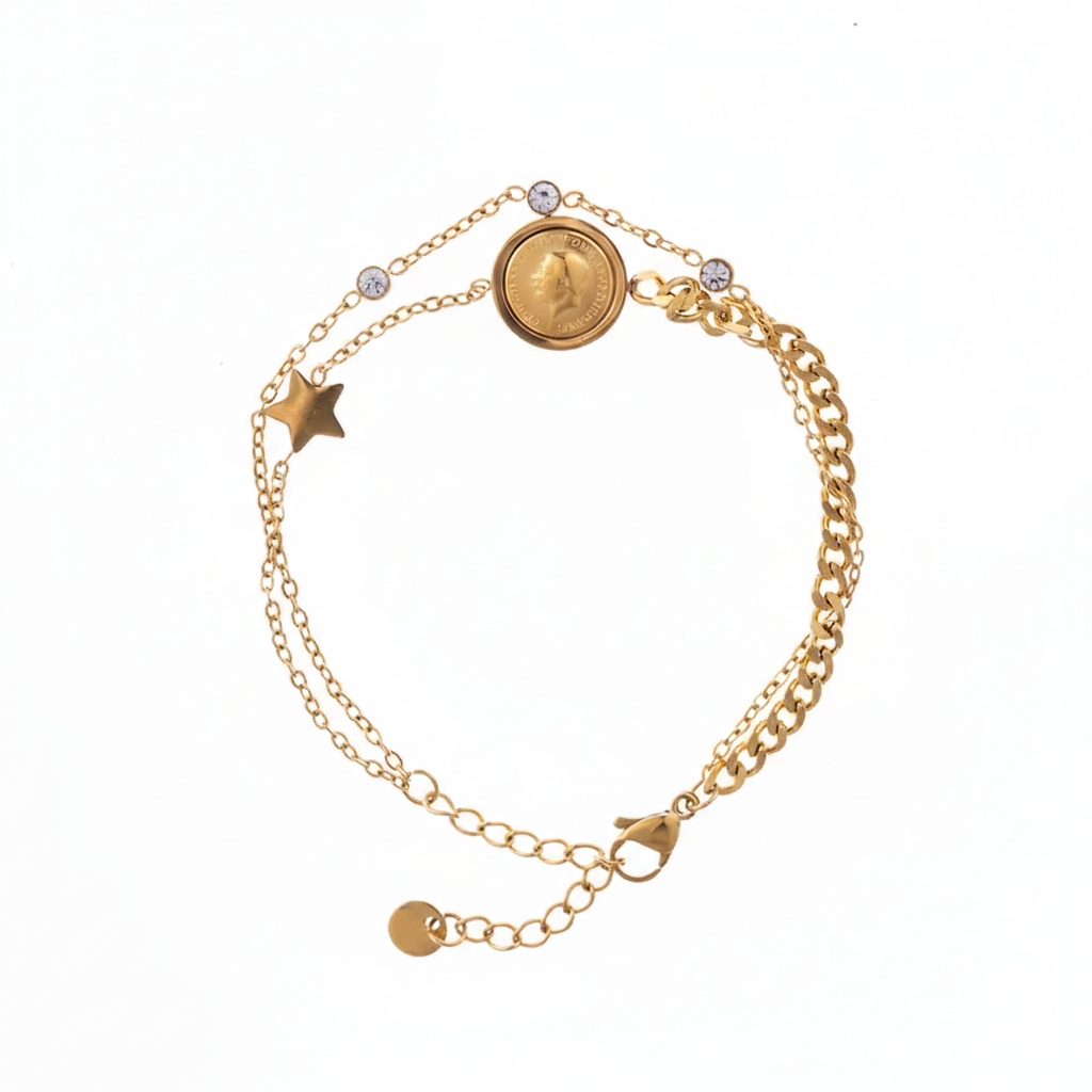 Collective Coin & Mixed Link Bracelet