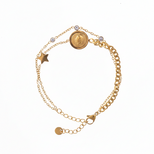 Collective Coin & Mixed Link Bracelet