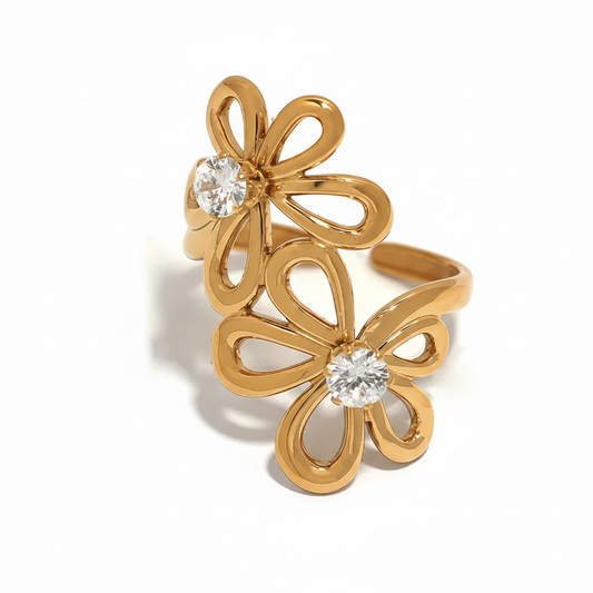 Enchanted Flora Double Blossom Ring