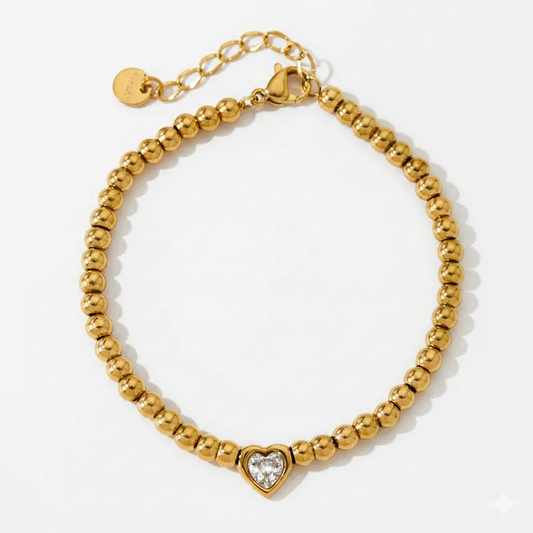 Love & Light Polished Bead Heart Bracelet