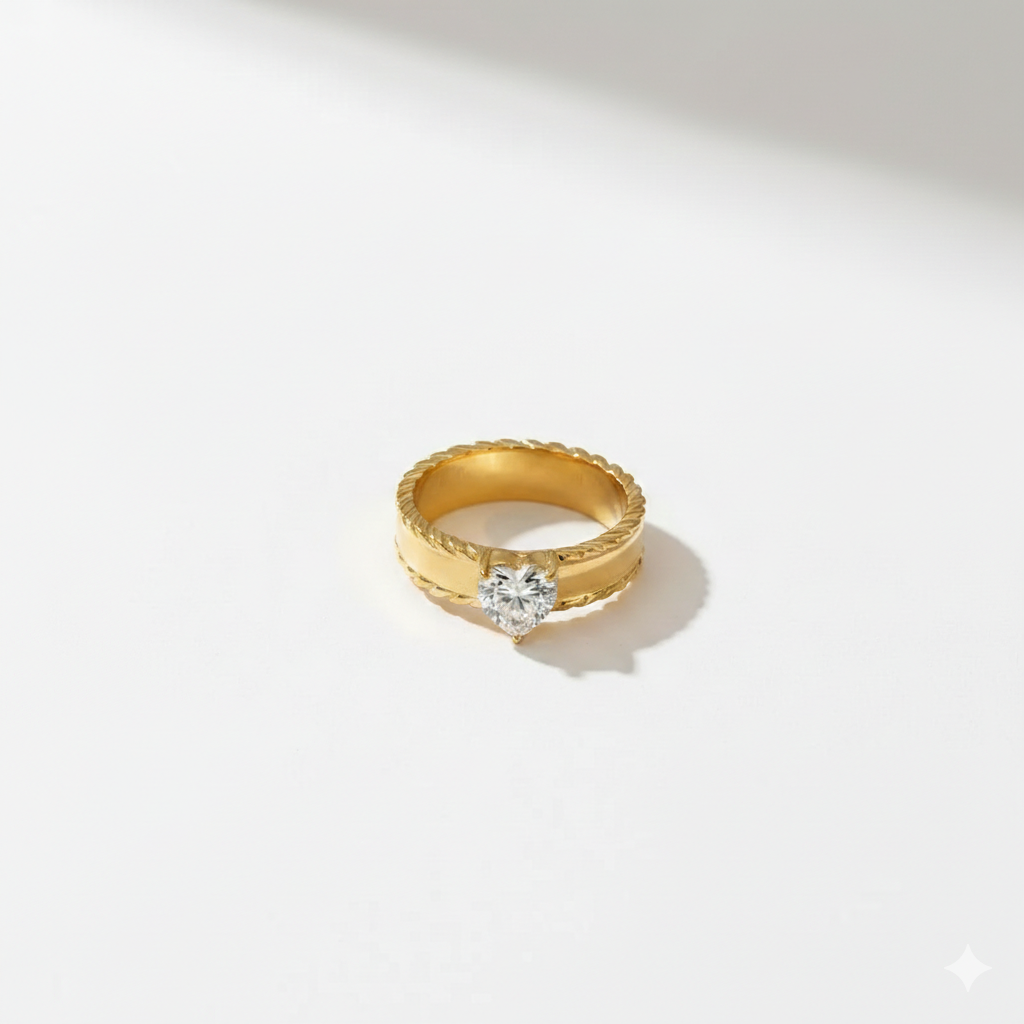 Eternal Love Heart Solitaire premium Ring