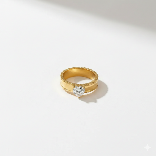 Eternal Love Heart Solitaire premium Ring