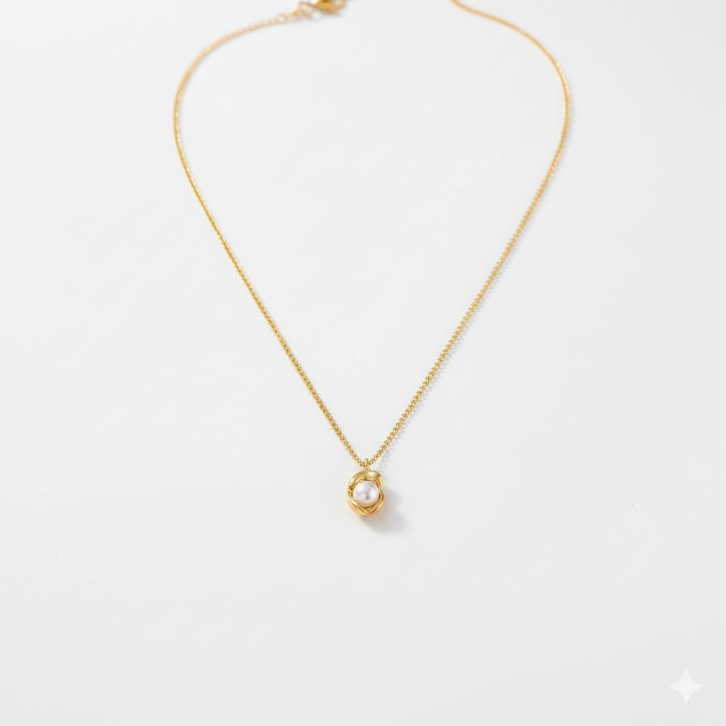 Serenity Floating Pearl Solitaire Necklace