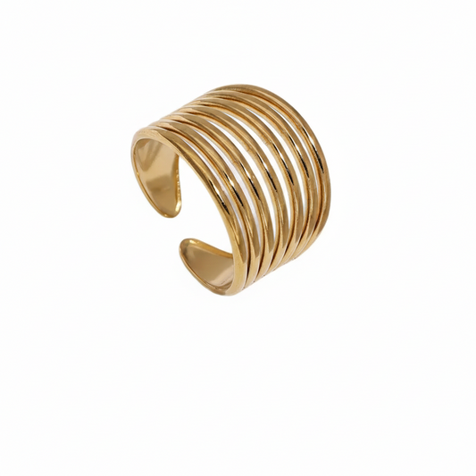 Sahara Multi-Row Ribbed Statement Ring