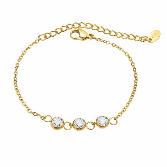 Eternal Radiance Triple Crystal Bezel Bracelet